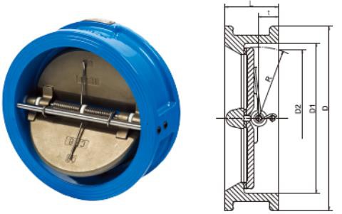 Structure Diagram of Cast Iron Duo Plate Check Valve